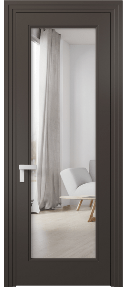 Межкомнатная дверь Rocca 8300 Матовый антрацит Двустороннее зеркало, триплекс Цена 67919 ₽ | Volhovec