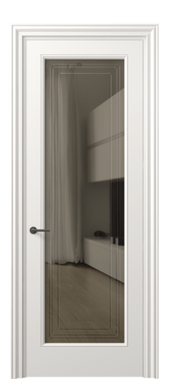 Дверь межкомнатная 8400 МПБЛ БР ГРА. Цвет Матовый пудровый белый. Материал Гладкая эмаль. Коллекция Маскот. Картинка.