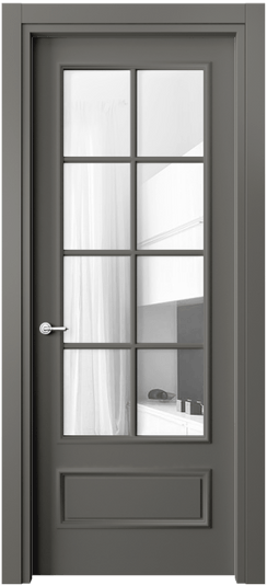 Межкомнатная дверь 8112 МКЛС Прозрачное стекло. Цвет Матовый классический серый. Материал Гладкая эмаль. Коллекция Paris. Фото. Дверь межкомнатная 8112 МКЛС Прозрачное стекло. Цвет Матовый классический серый. Материал Гладкая эмаль. Коллекция Paris. Картинка.