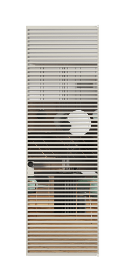 Дверь межкомнатная АЛПЛ040.06 Crystalvision АОС. Цвет Алюминий облачно-серый. Материал Алюминий в эмали. Коллекция Формато. Картинка.