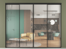 Перегородка Формато внутри проёма 4 створки