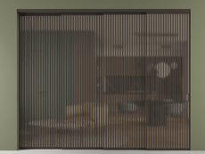 Перегородка Формато внутри проёма 4 створки с синхронным механизмом